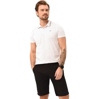 Pánské tričko Pánské polo triko s krátkým rukávem VOLCANO-CARO-100-WHITE Bílá 3XL