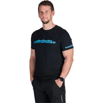 Pánské tričko Pánské turistické triko s krátkým rukávem NORTHFINDER-FERDINAND-269black Černá XL