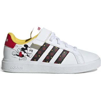 Dětská móda Dívčí rekreační obuv ADIDAS-Grand Court Mickey cloud white/core black/better scarlet Bílá 33