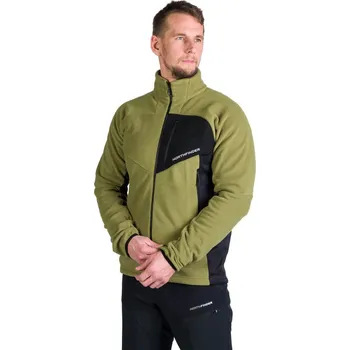 Pánská mikina Pánská turistická flísová mikina se zipem NORTHFINDER-FULVIO-550blackdarkgreen Zelená L