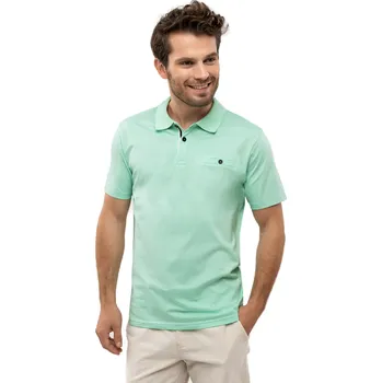 Pánské tričko Pánské polo triko s krátkým rukávem VOLCANO-MARON-303-MINT Zelená M