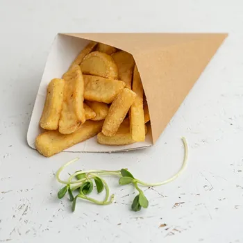 Jednorázové nádobí Think`n green Papírový kornoutek na hranolky TnG 180/250mm 100ks