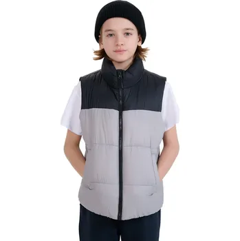 Dívčí bunda Chlapecká vesta 4F JUNIOR-VEST JACKET-JWSS25TVJAM208-25S-GREY Šedá 158