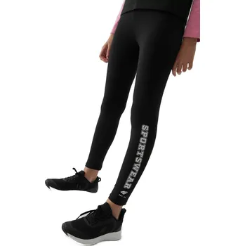 Dívčí legíny 4F JUNIOR-TIGHTS-JAW23TTIGF095-20S-DEEP BLACK Černá 152