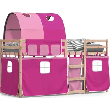 Dětská postel Patrová postel VidaXL Dětská Patrová Postel 95,5 x 205,5 cm růžová