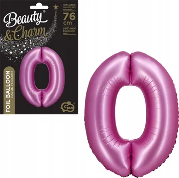 Balónek Fóliový balónek B&C ČÍSLICE 0 SATÉNOVĚ RŮŽOVÝ 76 cm