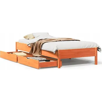 Postel Postel bez matrace voskově hnědá 90 x 190 cm masivní borovice