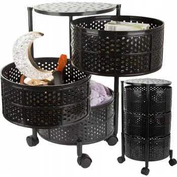 Servírovací stolek KUCHYŇSKÝ REGÁL SKŘÍŇKA NA KOLEČKÁCH MOBILNÍ VOZÍK STOLEK 3 ÚROVNĚ KOŠÍK