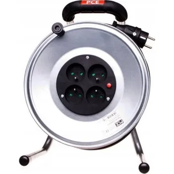 Napájecí kabel Prodlužovací Kabel na bubnu Pce 40 m 4 ks zásuvek černý