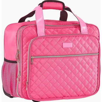 SucceBuy Růžová taška na notebook 42,5x26x41 cm z PVC na kolečkách
