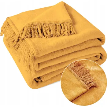 Prostěradlo Deka COTTON CLOUD bavlna 150 cm x 200 cm žlutá