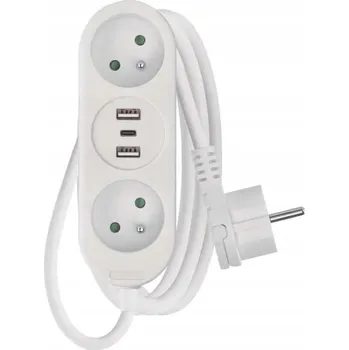 Napájecí kabel Prodlužovací Kabel přívod Emos 2 m, 2 ks, bílý