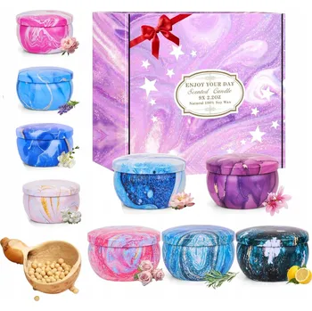 Svíčka VONNÉ SVÍČKY VOSK SÓJOVÝ 100% PŘÍRODNÍ OLEJE VANILKA SADA 180H9KS