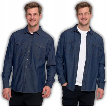 Pánská košile Moraj pánská košile ležérní džínová košile s dlouhým rukávem regular střih bavlna velikost XXL