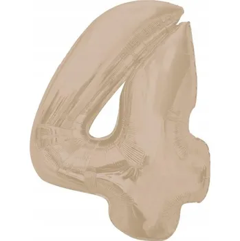 Balónek Fóliový balónek číslice 4 LATTE nude BÉŽOVÁ číslice dekorace narozeniny 92cm HELIUM