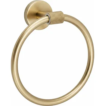 Držák na ručník Rea Galo, prstenový věšák na ručník, zlatá matná, REA-88076