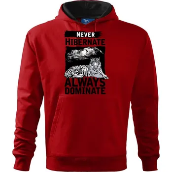 Pánská mikina Never Hibernate - Mikina pánská Cape s kapucí - 3XL ( Červená )