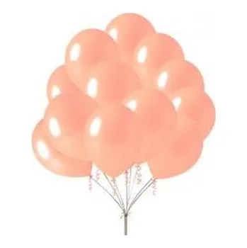 Balónek Balon różowy metalizowany 30cm 30cm 5szt