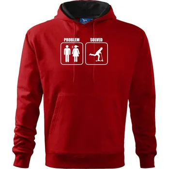 Pánská mikina Problem koloběžka - Mikina pánská Cape s kapucí - 5XL ( Červená )
