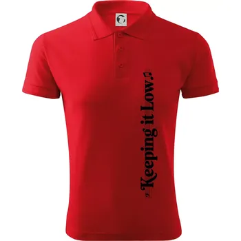 Pánská košile KEEPING IT LOW NA VÝŠKU - basový klíč - Polokošile pánská Pique Polo 203 - S ( Červená )