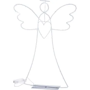 Vánoční dekorace Casa de Engel Kovový anděl se svatozáří 35 LED 44 cm