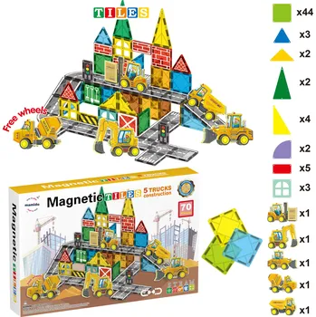 ostatní stavebnice Mamido Magnetická stavebnice dopravní město 70 dílů XL MT1439