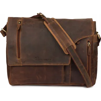 Taška na notebook Beltimore , přírodní kůže, logo