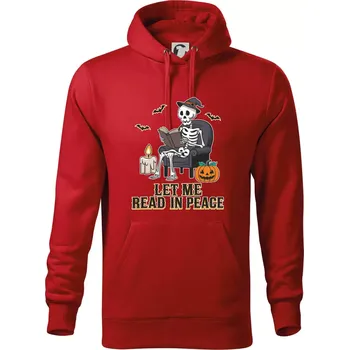 Pánská mikina Let me read in peace - Mikina pánská Cape s kapucí - 5XL ( Červená )