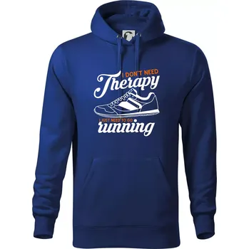 Pánská mikina I don't need therapy running - Mikina pánská Cape s kapucí - 5XL ( Královská modrá )