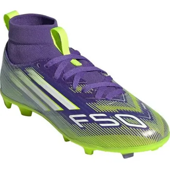 Dívčí tričko Dětské fotbal kopačky F50 Club TF Mid Jr JI0039 Fialová se zelenou - Adidas fialová - zelená 36