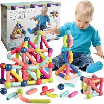 ostatní stavebnice MAGNETICKÉ STAVEBNICE VZDĚLÁVACÍ TVŮRČÍ MAGNETICKÉ TYČINKY 27 ks