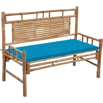 Zahradní lavice zahrada-XL Zahradní lavice s poduškou 120 cm bambus 3063880