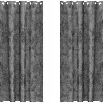 Prostěradlo Velurové závěsy 2 ks se stříbrnými oky šedé 225x140 cm