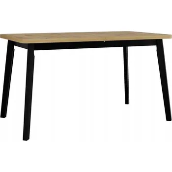 Jídelní stůl Kuchyňský stůl Veneti obdélníkový černý, dub artisan 80 x 140 x 75 cm