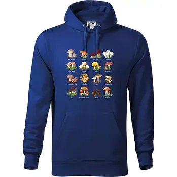 Pánská mikina Atlas hub - triko s houbami - Mikina pánská Cape s kapucí - 4XL ( Královská modrá )