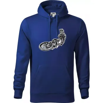 Pánská mikina Motocross letec - Mikina pánská Cape s kapucí - 5XL ( Královská modrá )