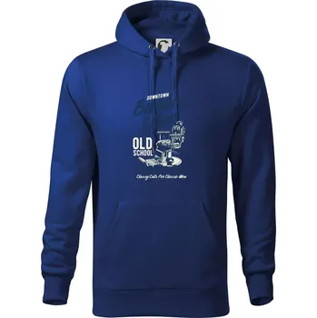 Pánská mikina Downtown Barbershop - Mikina pánská Cape s kapucí - 5XL ( Královská modrá )