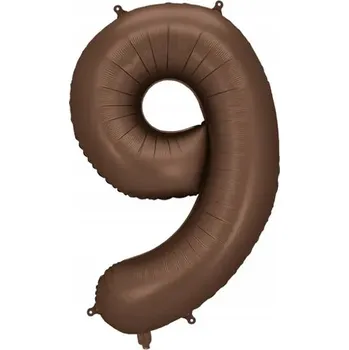 Balónek Fóliový balónek Číslice ''9'', 86 cm, mocca