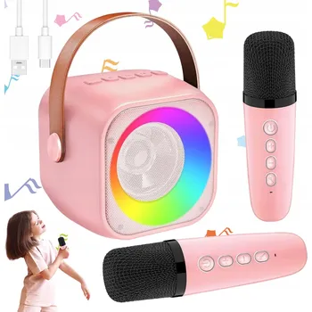 Mikrofon SADA URZĄDZENIE DO KARAOKE S 2 PŘENOSNÝMI MIKROFONY PRO DOSPĚLÉ I DĚTI