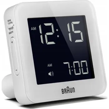 Hodiny Budík Braun bílý, 7,5 cm