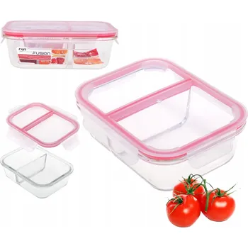 Dóza na potraviny Fusion nádoba na potraviny žáruvzdorná s víkem, dělený obdélník, 950 ml