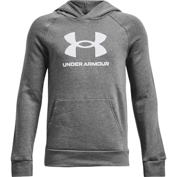 Pánská mikina Chlapecká zateplená mikina s kapucí UNDER ARMOUR-UA Rival Fleece BL Hoodie-GRY Šedá 160/170