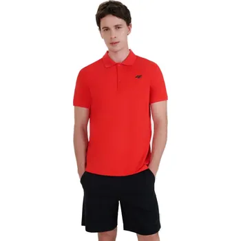 Pánské tričko Pánské polo triko s krátkým rukávem 4F-POLO SHIRT-WSS25TPTSM407-62S-RED Červená S