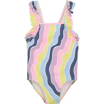 Dámské plavky Dívčí plavky COLOR KIDS-Swimsuit W. Frills, AOP, lavender mist Mix 104