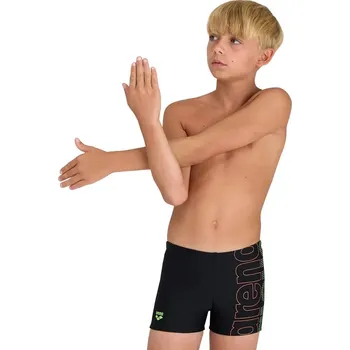 Pánská móda Juniorské plavecké boxerky ARENA-BOYS SWIM SHORT GRAPHIC Black 548 Černá 140