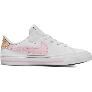 Dětská móda Dívčí rekreační obuv NIKE-Court Legacy Ks white/pink foam/honeydew Bílá 33,5