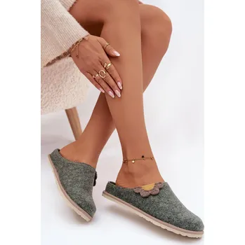 Dámské pantofle Ženské pantofle s květinou Inblu CS000043 Barva: Zelená, Velikost: 37