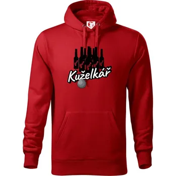 Pánská mikina Kuželkář / kuželkářka pivo - Mikina pánská Cape s kapucí - 5XL ( Červená )