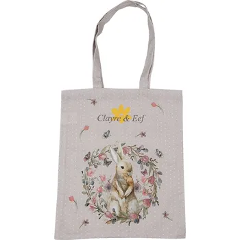 Nákupní taška Bavlněná taška s králíčkem Happy Bunny - 33*38 cm