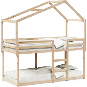 Postel Patrová postel bez matrace 90 x 190 cm masivní borové dřevo